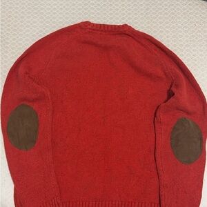 American Eagle Outfitters Red Sweater with Brown Elbow Patches